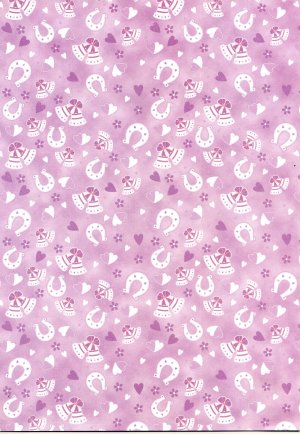 Backing Paper A4 - Lilac Wedding Horseshoes (BCWD0003)